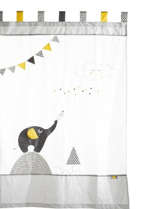 Rideau à pattes en coton gris - SAUTHON
