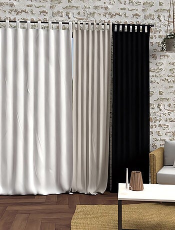 Rideau à pattes en microfibre lavée 135x250 cm BOHEME, par Soleil d'Ocre