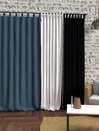 Rideau à pattes en microfibre lavée 135x250 cm BOHEME, par Soleil d'Ocre