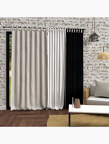 Rideau à pattes en microfibre lavée 135x250 cm BOHEME, par Soleil d'Ocre