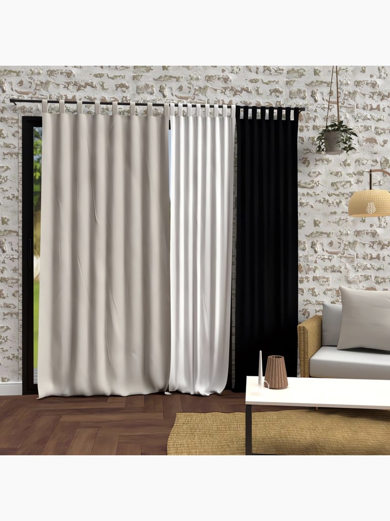 Rideau à pattes en microfibre lavée 135x250 cm BOHEME, par Soleil d'Ocre Ecru - Kiabi