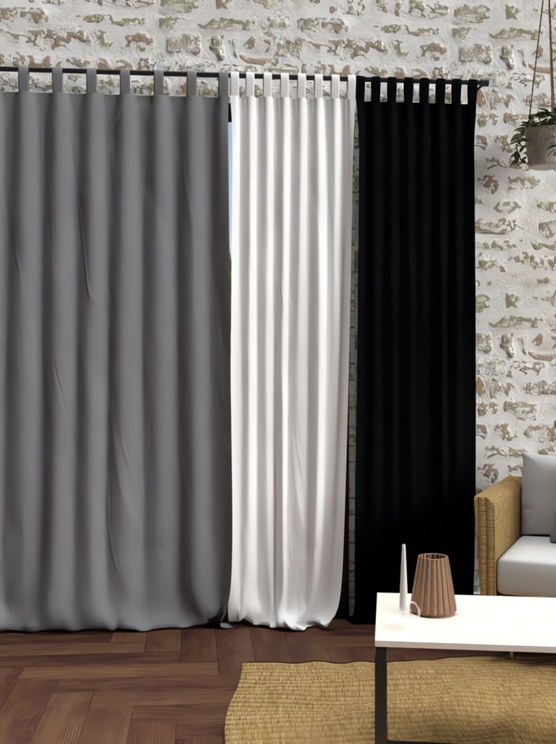 Rideau à pattes en microfibre lavée 135x250 cm BOHEME, par Soleil d'Ocre Gris - Kiabi