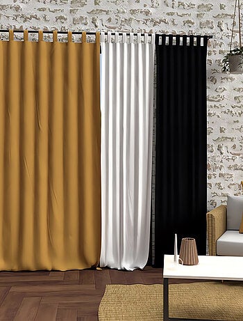 Rideau à pattes en microfibre lavée 135x250 cm BOHEME, par Soleil d'Ocre