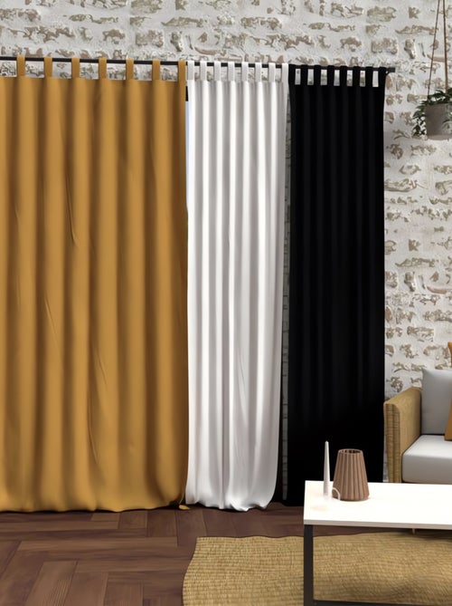 Rideau à pattes en microfibre lavée 135x250 cm BOHEME, par Soleil d'Ocre - Kiabi