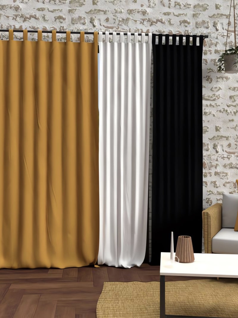 Rideau à pattes en microfibre lavée 135x250 cm BOHEME, par Soleil d'Ocre Jaune - Kiabi