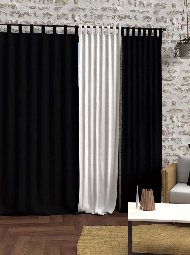 Rideau à pattes en microfibre lavée 135x250 cm BOHEME, par Soleil d'Ocre Noir - Kiabi