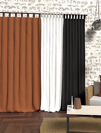 Rideau à pattes en microfibre lavée 135x250 cm BOHEME, par Soleil d'Ocre