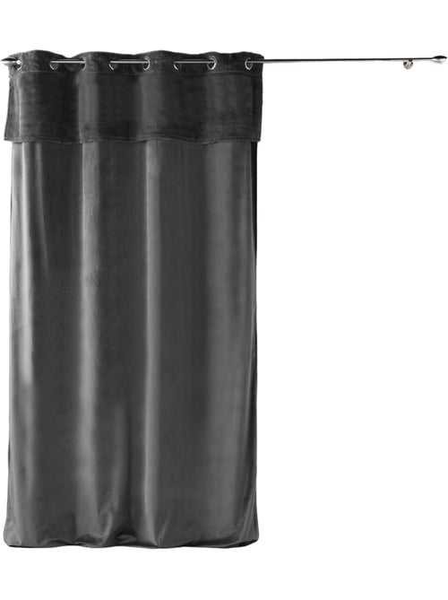 Rideau a poils doux 140 x 240 cm Caresses anthracite - Kiabi Rideau a poils doux 140 x 240 cm Caresses anthracite - Kiabi