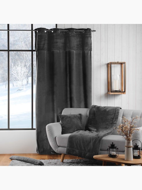 Rideau a poils doux 140 x 240 cm Caresses anthracite - Kiabi Rideau a poils doux 140 x 240 cm Caresses anthracite - Kiabi