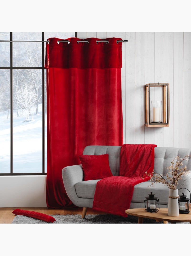 Rideau a poils doux 140 x 240 cm caresses rouge Rouge - Kiabi