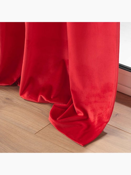 Rideau a poils doux 140 x 240 cm caresses rouge - Kiabi Rideau a poils doux 140 x 240 cm caresses rouge - Kiabi