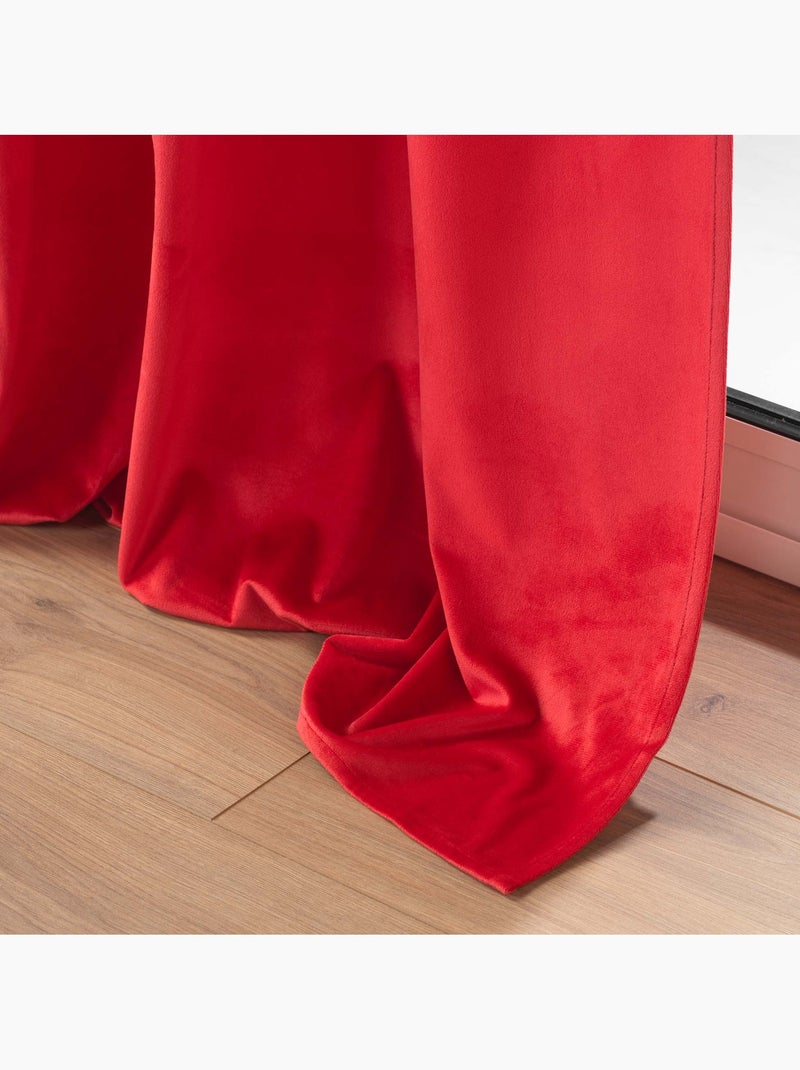 Rideau a poils doux 140 x 240 cm caresses rouge Rouge - Kiabi
