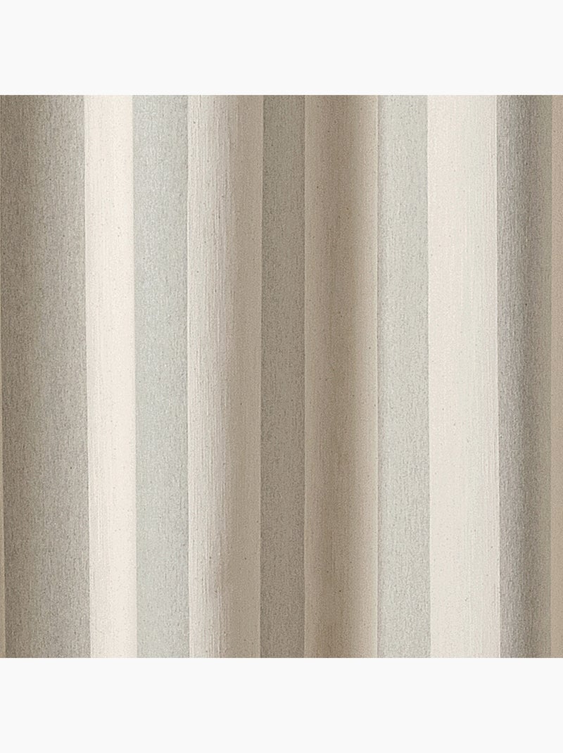 Rideau à rayures verticales en armure satin avec œillets Gris clair - Kiabi