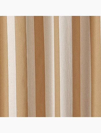 Rideau à rayures verticales en armure satin avec œillets