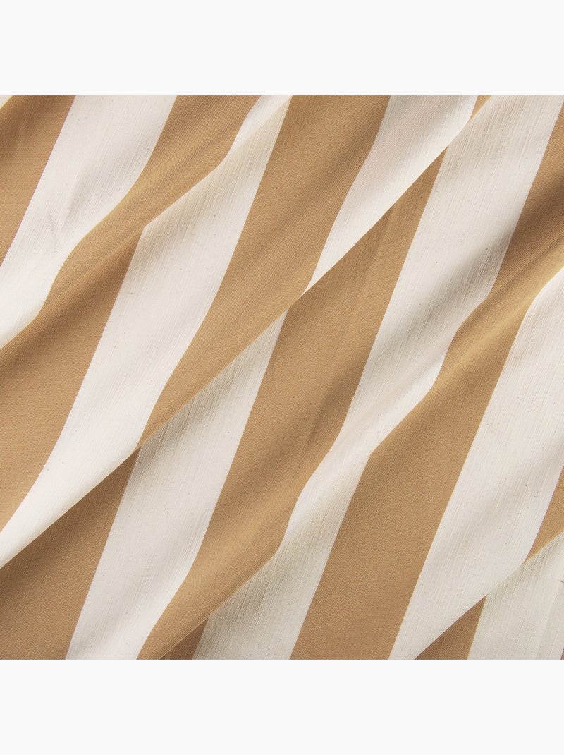 Rideau à rayures verticales en armure satin avec œillets Marron clair - Kiabi