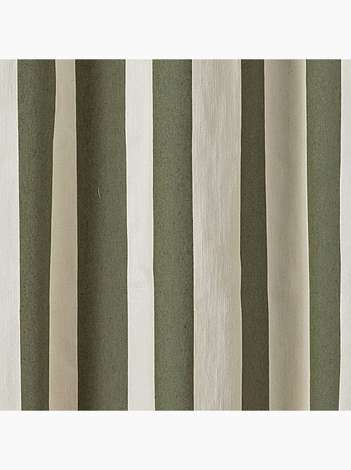 Rideau à rayures verticales en armure satin avec œillets - Kiabi