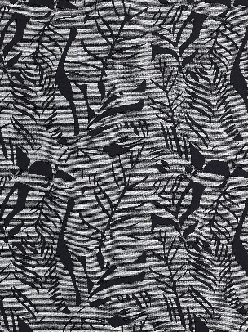 Rideau à tissu jacquard à motifs feuilles FOLHA Noir - Kiabi