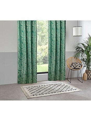 Rideau à tissu jacquard à motifs feuilles FOLHA