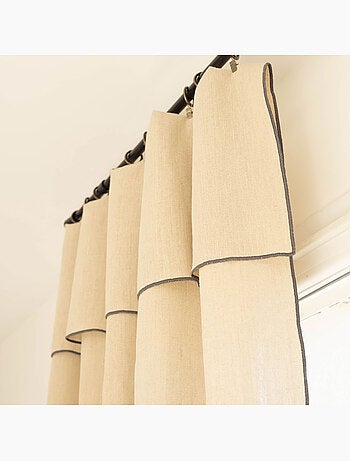 Rideau ajustable 100% lin lavé anneaux inclus