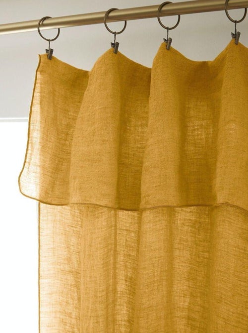 Rideau ajustable 140x270 en Lin lavé - Kiabi