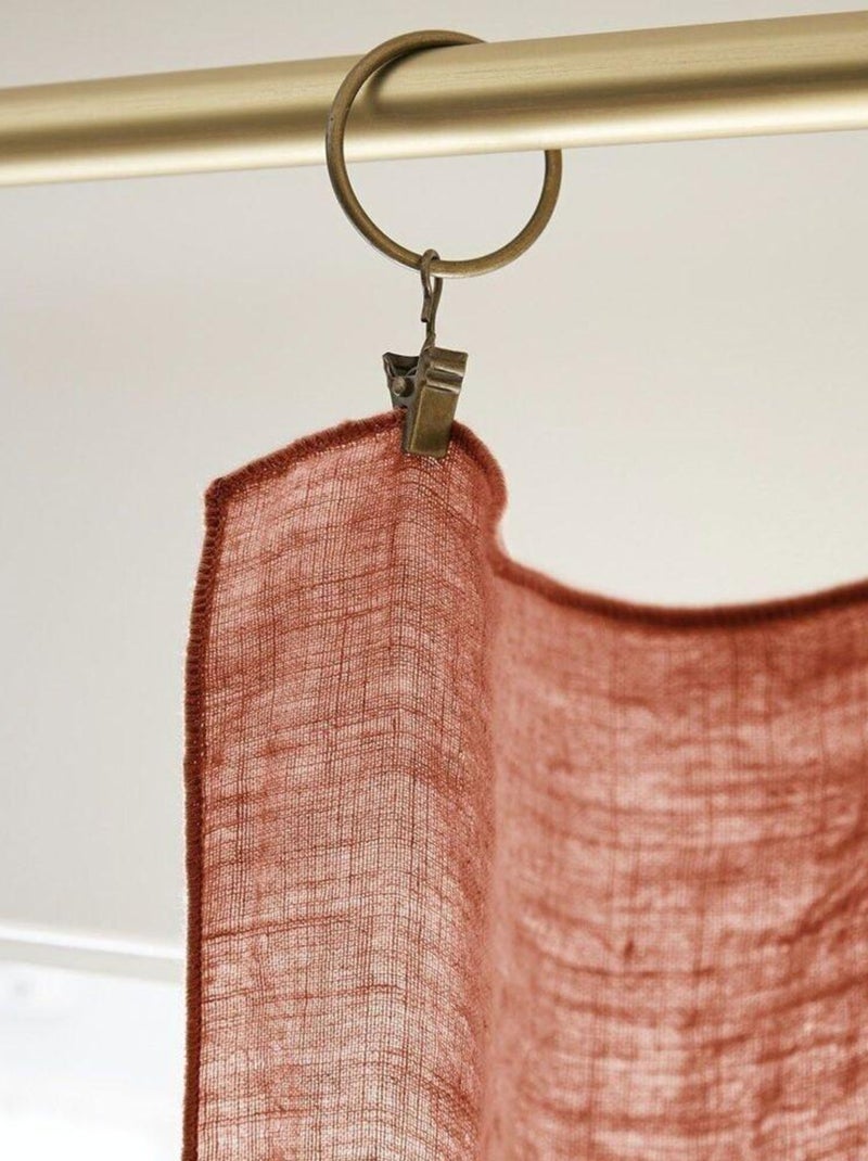 Rideau ajustable 140x270 en Lin lavé Orange - Kiabi
