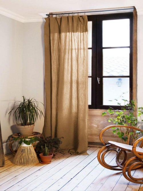 Rideau Ajustable 140x300 cm Gaze de Coton - Kiabi