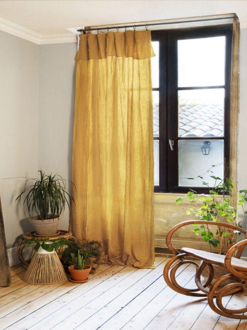 Rideau Ajustable 140x300 cm Gaze de Coton - Kiabi
