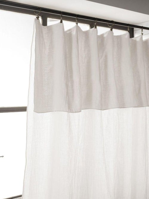 Rideau ajustable 140x300 en double Gaze de coton - Kiabi
