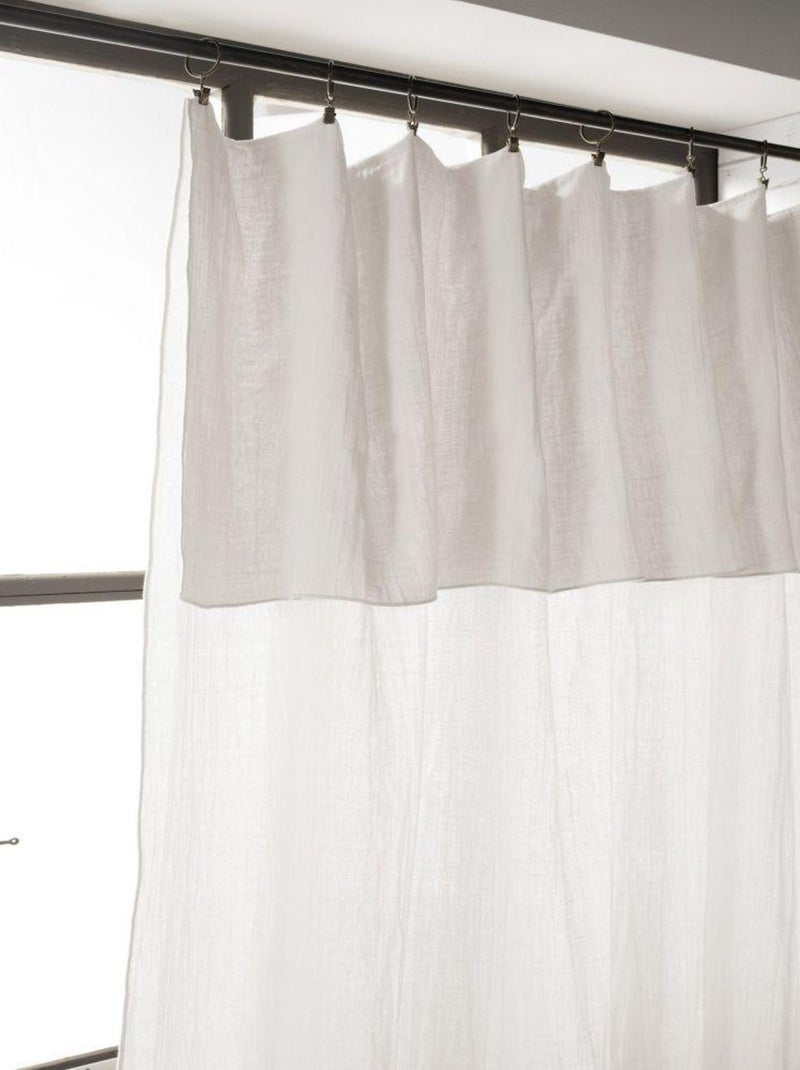 Rideau ajustable 140x300 en double Gaze de coton Blanc - Kiabi