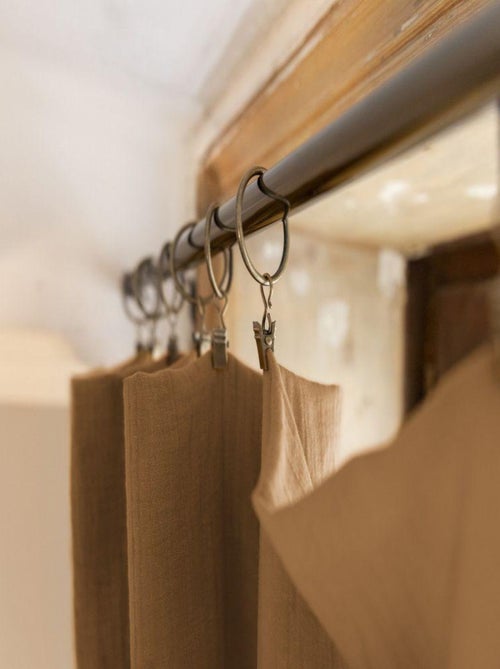 Rideau ajustable 140x300 en double Gaze de coton - Kiabi