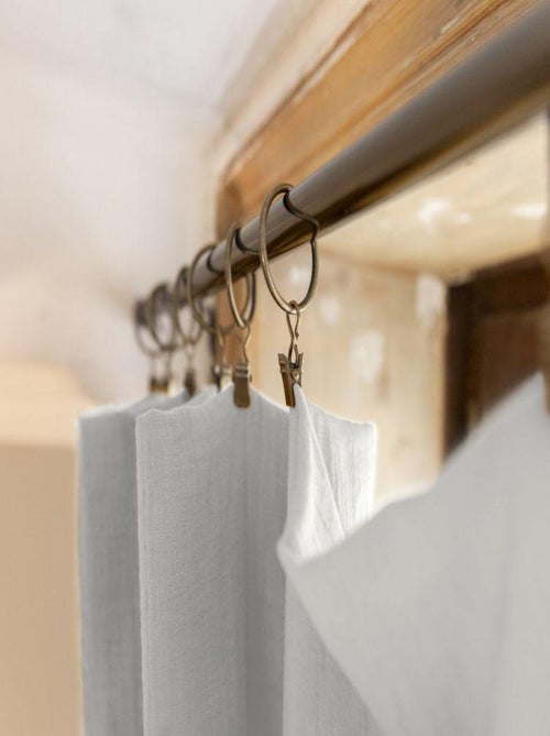 Rideau ajustable 140x300 en double Gaze de coton - Kiabi