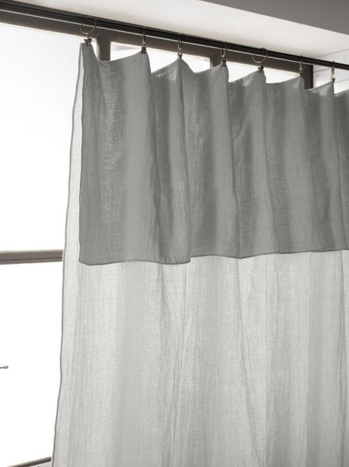 Rideau ajustable 140x300 en double Gaze de coton - Kiabi