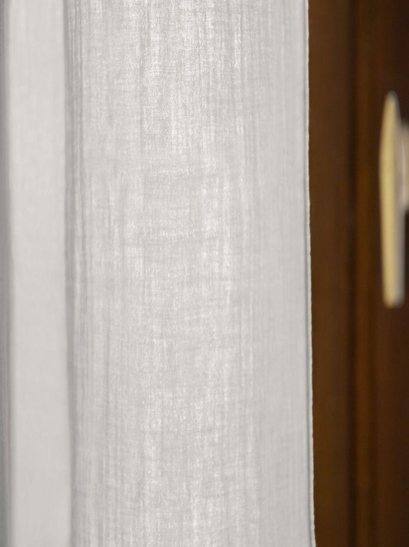 Rideau ajustable 140x300 en double Gaze de coton Gris clair - Kiabi