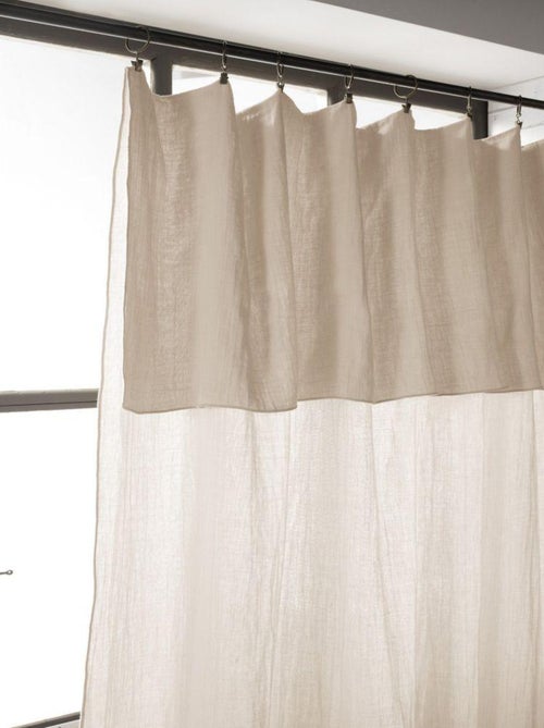 Rideau ajustable 140x300 en double Gaze de coton - Kiabi