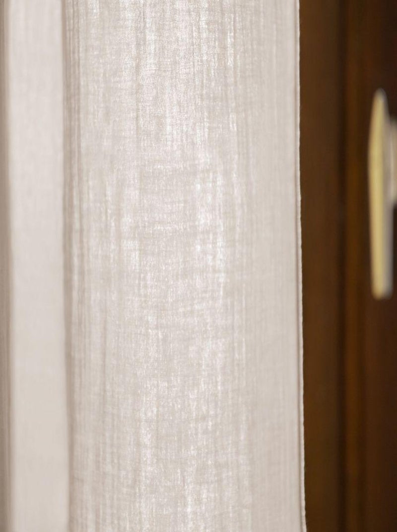 Rideau ajustable 140x300 en double Gaze de coton Marron clair - Kiabi