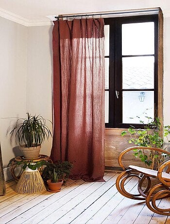 Rideau ajustable 140x300 en double Gaze de coton