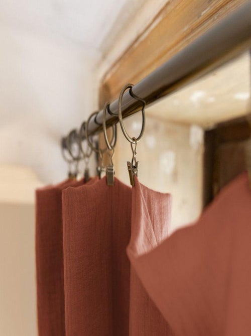 Rideau ajustable 140x300 en double Gaze de coton - Kiabi