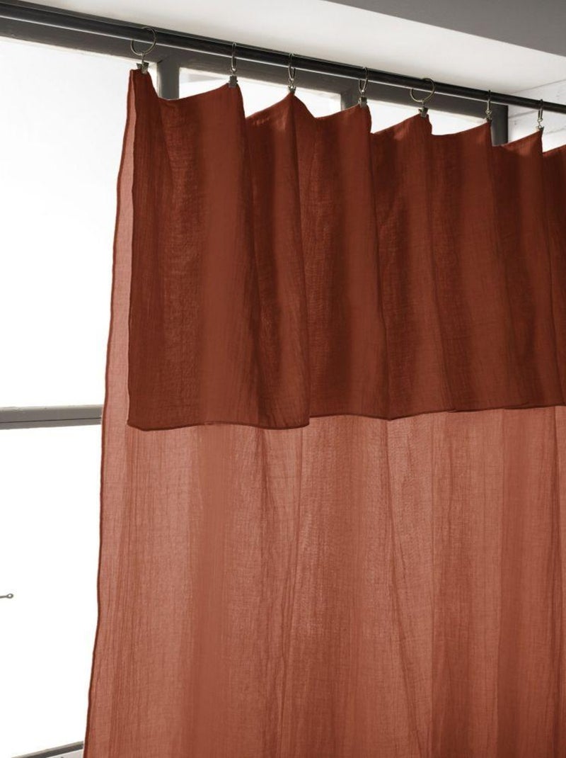 Rideau ajustable 140x300 en double Gaze de coton Orange - Kiabi