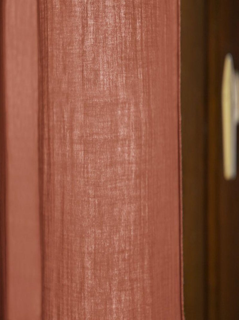Rideau ajustable 140x300 en double Gaze de coton Orange - Kiabi