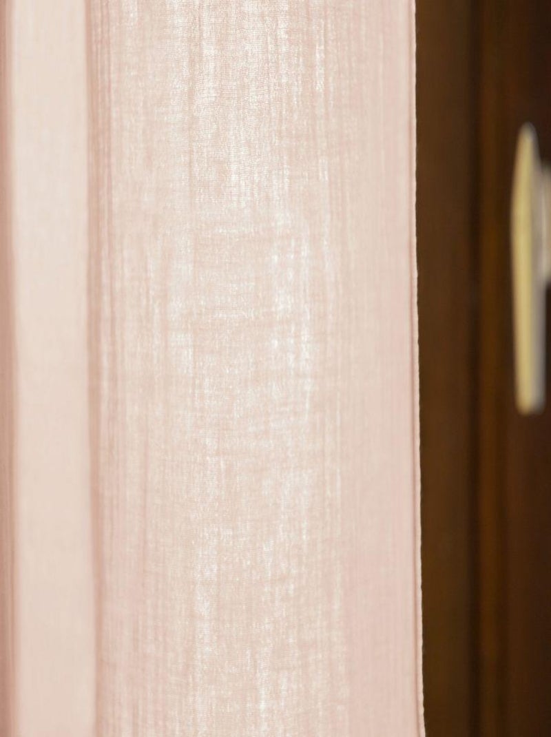 Rideau ajustable 140x300 en double Gaze de coton Rose clair - Kiabi