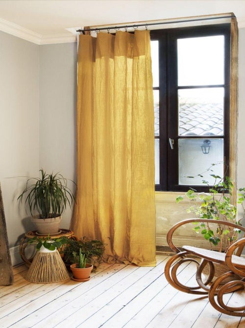 Rideau ajustable 140x300 en double Gaze de coton - Kiabi