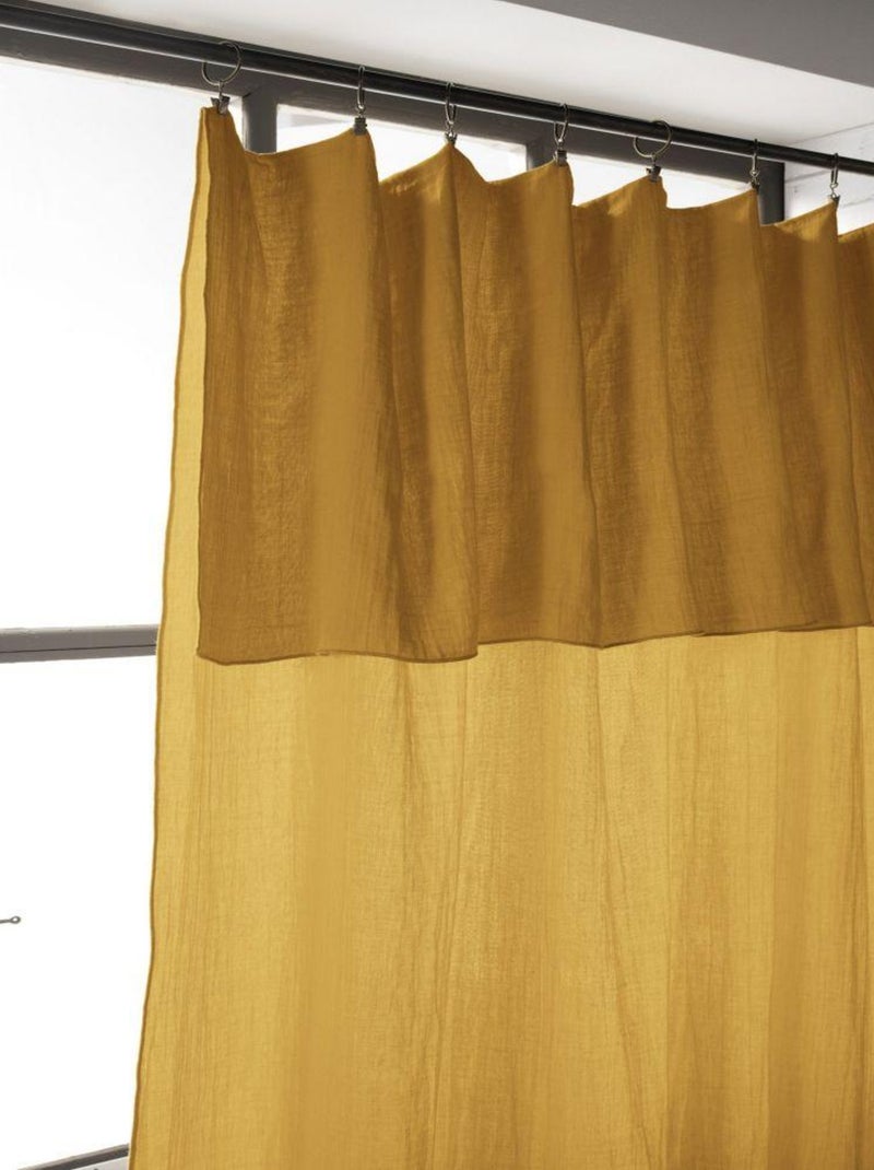 Rideau ajustable 140x300 en double Gaze de coton Safran - Kiabi