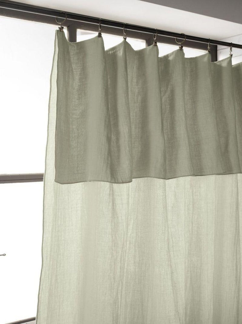 Rideau ajustable 140x300 en double Gaze de coton Vert clair - Kiabi