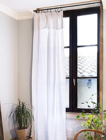 Rideau ajustable + 8 anneaux pince collection Gaia