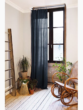 Rideau ajustable + 8 anneaux pince collection Gaia