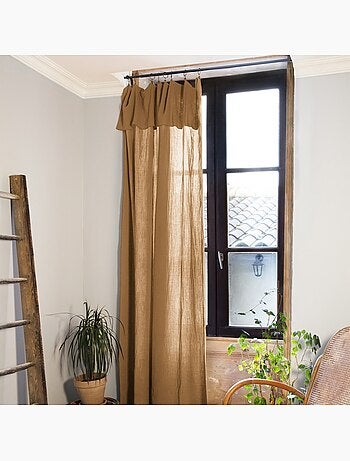 Rideau ajustable + 8 anneaux pince collection Gaia