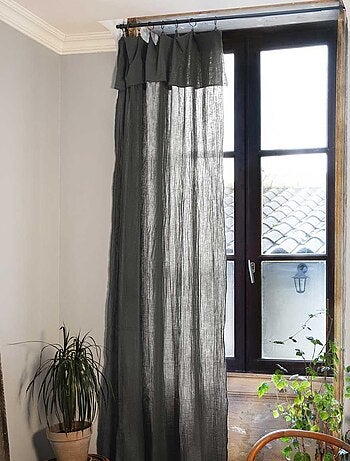 Rideau ajustable + 8 anneaux pince collection Gaia