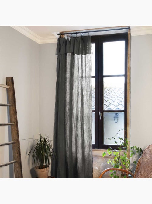 Rideau ajustable + 8 anneaux pince collection Gaia - Kiabi Rideau ajustable + 8 anneaux pince collection Gaia - Kiabi