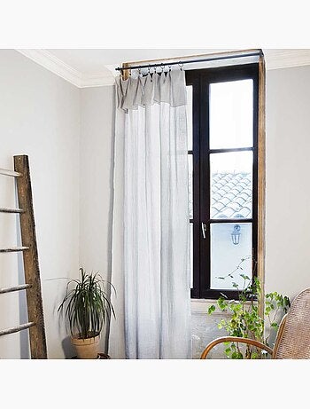 Rideau ajustable + 8 anneaux pince collection Gaia
