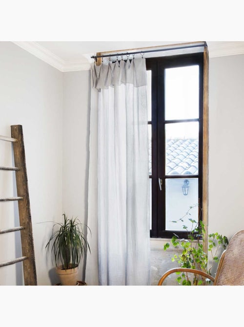 Rideau ajustable + 8 anneaux pince collection Gaia - Kiabi Rideau ajustable + 8 anneaux pince collection Gaia - Kiabi